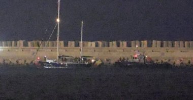 The ship Madleen moors at the port of Ashdod, Israel, June 9, 2025. (EPA Photo)