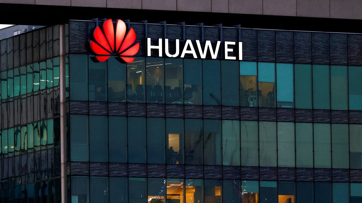 A view shows a Huawei logo at Huawei Technologies France headquarters, Boulogne-Billancourt, Paris, France, Jan. 9, 2025. (Reuters Photo)