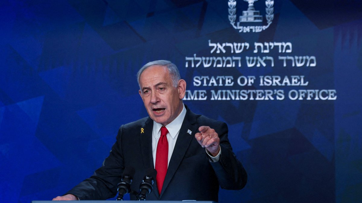 Israeli Prime Minister Benjamin Netanyahu speaks during a news conference, in Jerusalem, May 21, 2025. (Reuters File Photo)