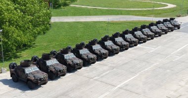COBRA II 4x4 armored vehicles, produced by Turkish defense company Otokar, are seen in this photo at an undisclosed location, June 10, 2025. (Otokar Handout via AA Photo)