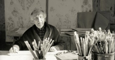 Marc Chagall in his studio, St. Paul-de-Vence, France. (Getty Images)