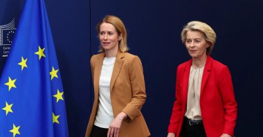 European Commission President Ursula von der Leyen and European Union High Representative for Foreign Affairs and Security Policy Kaja Kallas arrive for a press point on 18th package of sanctions against Russia, in Brussels, Belgium, June 10, 2025. (Reuters Photo)