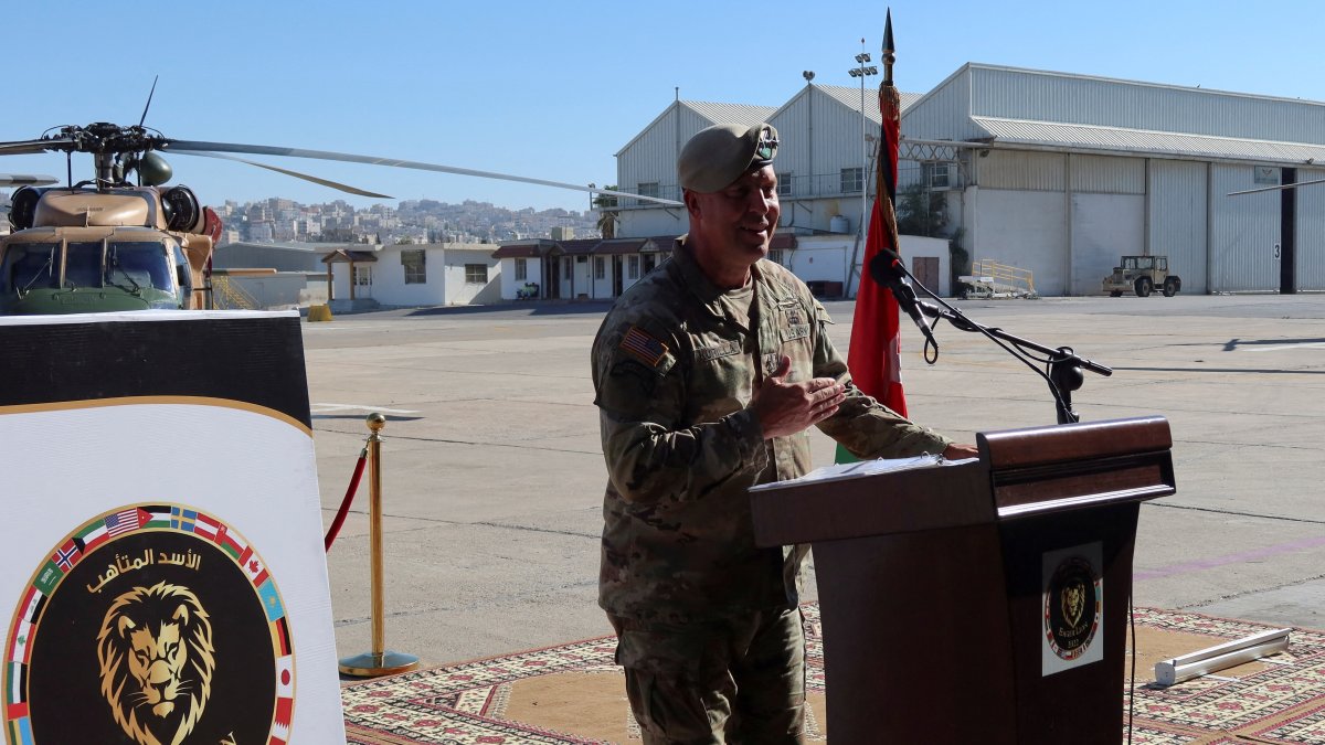 Gen. Michael Kurilla, commander of U.S. Central Command, at a news conference to showcase the Eager Lion military exercises in Jordan, Marka air base, Amman, Jordan, Sept 12, 2022. (REUTERS Photo)