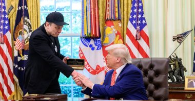 U.S. President Donald Trump (R) and Elon Musk attend a press conference in the Oval Office of the White House, Washington, U.S., May 30, 2025. (DHA Photo)