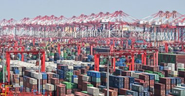 A general view shows containers and cranes at the Yangshan Deep-Water Port near Shanghai, eastern Zhejiang Province, China, June 3, 2025. (AFP Photo)