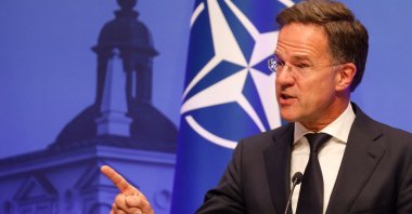 NATO Secretary General Mark Rutte delivers a joint press conference during the summit, Vilnius, Lithuania, June 2, 2025. (AFP Photo)