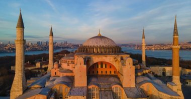 Hagia Sophia Mosque at sunset. (Shutterstock Photo)