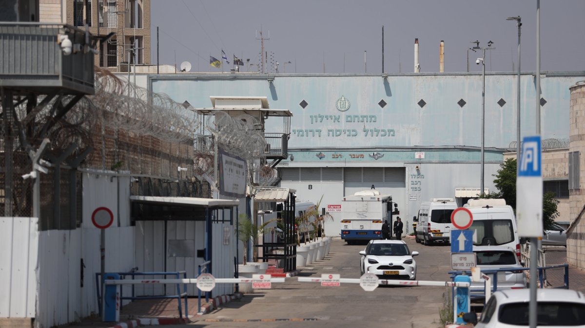 The picture shows the entrance to the Givon Prison facility, Ramla, Israel, June 11, 2025. (AA Photo)