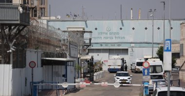 The picture shows the entrance to the Givon Prison facility, Ramla, Israel, June 11, 2025. (AA Photo)