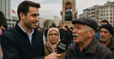 This AI-generated image depicts a street interview in Istanbul, serving as a visual representation of the recent wave of viral AI videos on social media.
