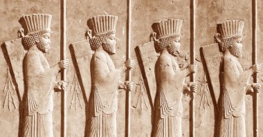 Bas-relief of soldiers of Cyrus the Great from the Achaemenid Empire in the central part of Persepolis, Shiraz, Iran. (Shutterstock Photo)