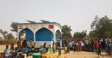 A solar-powered water well provides clean and sustainable water access to communities, Mauritania, Africa, June 12, 2025. (AA Photo)