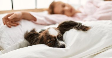 Lots of pet owners let their animals sleep on the bed with them, which usually disrupts sleep. But many would say it’s worth it. (Shutterstock Photo)