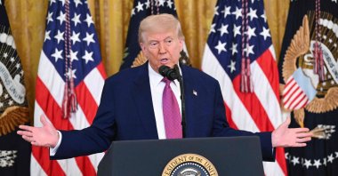 U.S. President Donald Trump speaks before signing a bill blocking California's rule banning the sale of new gas-powered cars by 2035 in the East Room of the White House in Washington, D.C. June 12, 2025. (AFP Photo)