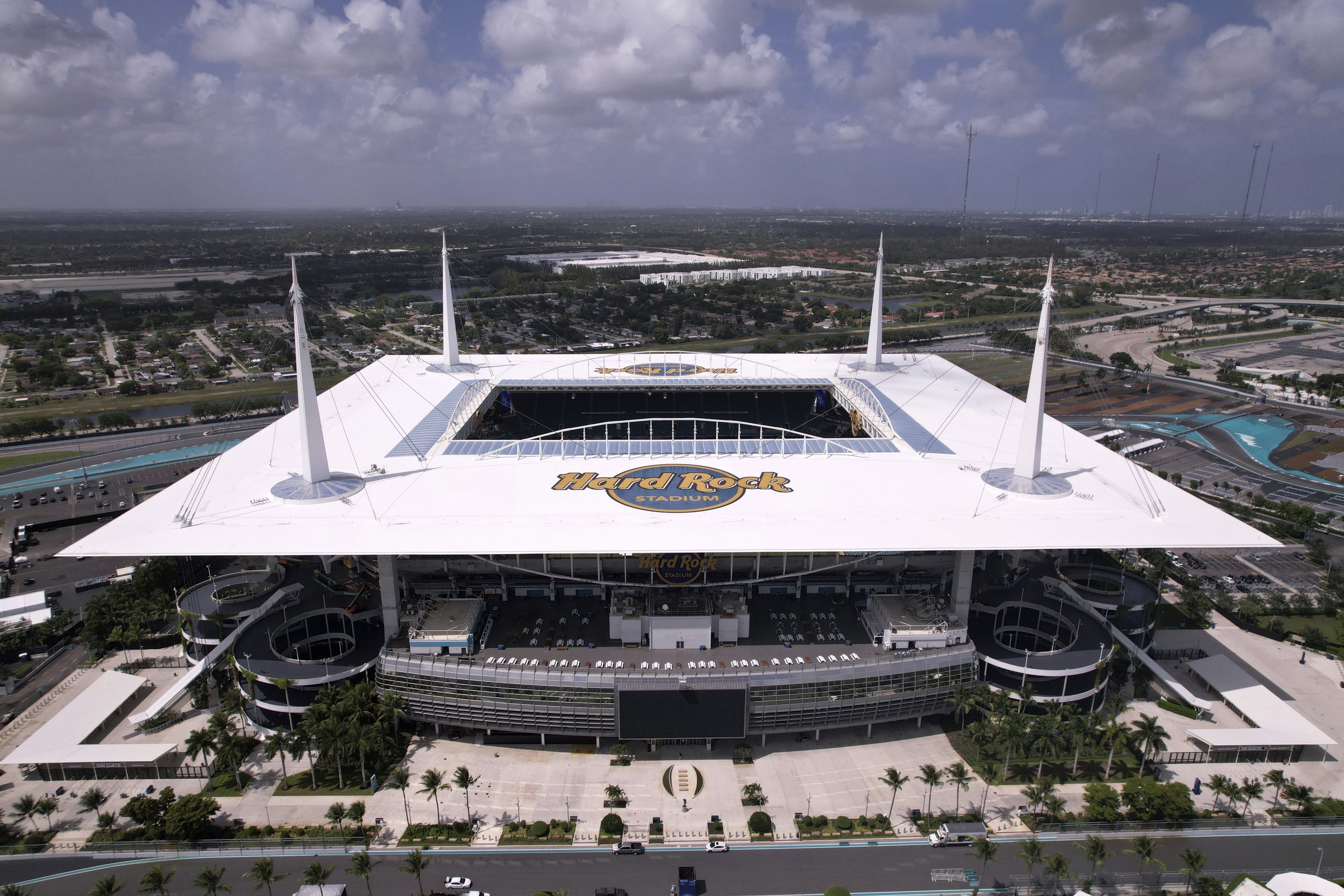 Hard Rock Stadium is viewed two days ahead of the scheduled opening match of the Club World Cup soccer tournament Thursday, in Miami Gardens, Florida, U.S., June 12, 2025. (AP Photo)