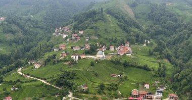An aerial view of the scattered settlements in the lush green villages of the Ardeşen district, Rize, Türkiye, June 11, 2025. (AA Photo)