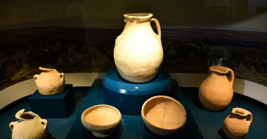Examples of the 2,300-year-old artifacts displayed at Hasankeyf Museum, Batman, southeastern Türkiye, June 12, 2025. (AA Photo)