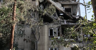 A building stands damaged in the aftermath of Israeli strikes, in Tehran, Iran, June 13, 2025. (West Asia News Agency via Reuters) 