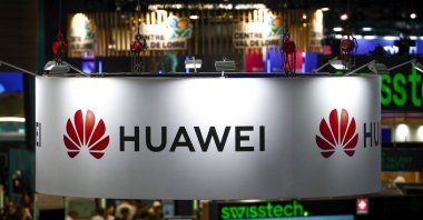 A logo of the Chinese multinational corporation and technology company, Huawei at the 9th edition of the VivaTech technology startups and innovation fair in Paris, France, June 11, 2025. (AFP Photo)