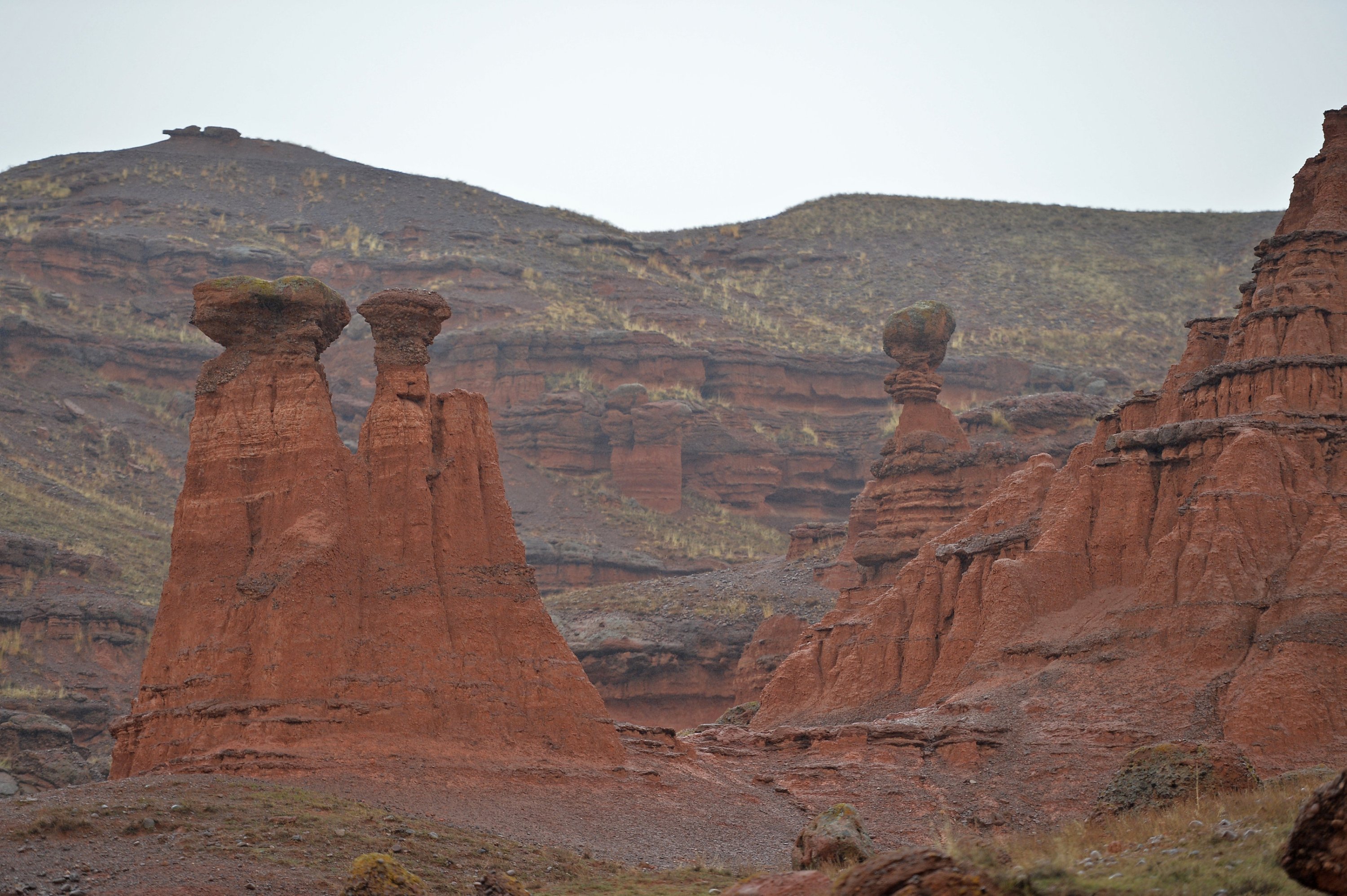 A general view of the Narman Fairy Chimneys in Erzurum, Türkiye, Feb. 16, 2012. (AA Photo)