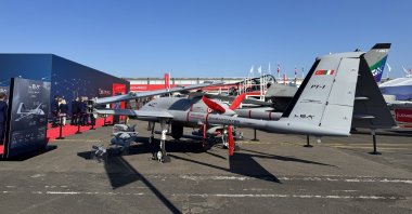 A Turkish Bayraktar TB2 drone is on display at the Paris Air Show at Paris-Le Bourget Airport, Paris, France, June 16, 2025. (AA Photo)