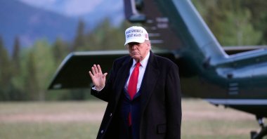 U.S. President Donald Trump arrives at the G-7 Summit, Kananaskis,  Alberta, Canada, June 15, 2025. (AP Photo)