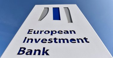 The logo of the European Investment Bank is pictured in the city of Luxembourg, Luxembourg, March 25, 2017. (Reuters Photo)