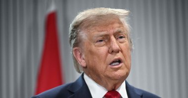 U.S. President Donald Trump speaks to the press as he meets Canadian Prime Minister Mark Carney during the Group of Seven (G7) Summit at the Pomeroy Kananaskis Mountain Lodge in Kananaskis, Alberta, Canada, June 16, 2025.  (AFP Photo)