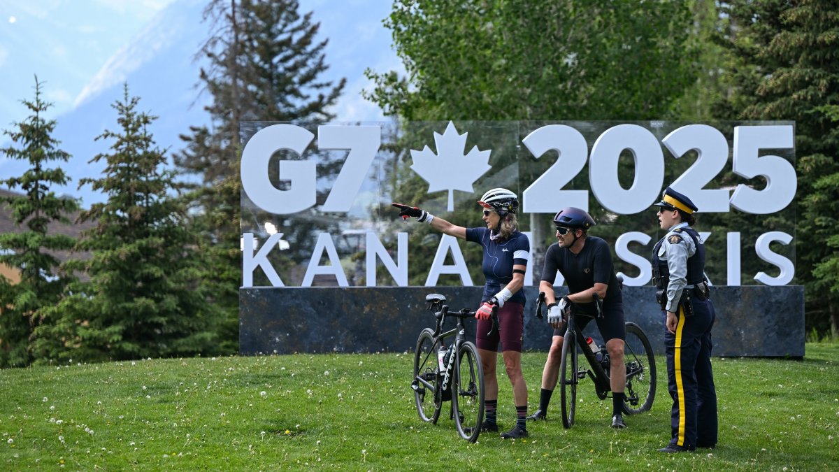 Security officials inspect near the G-7 summit venue in Kananaskis, Alberta, Canada, June 16, 2025. (AA Photo)