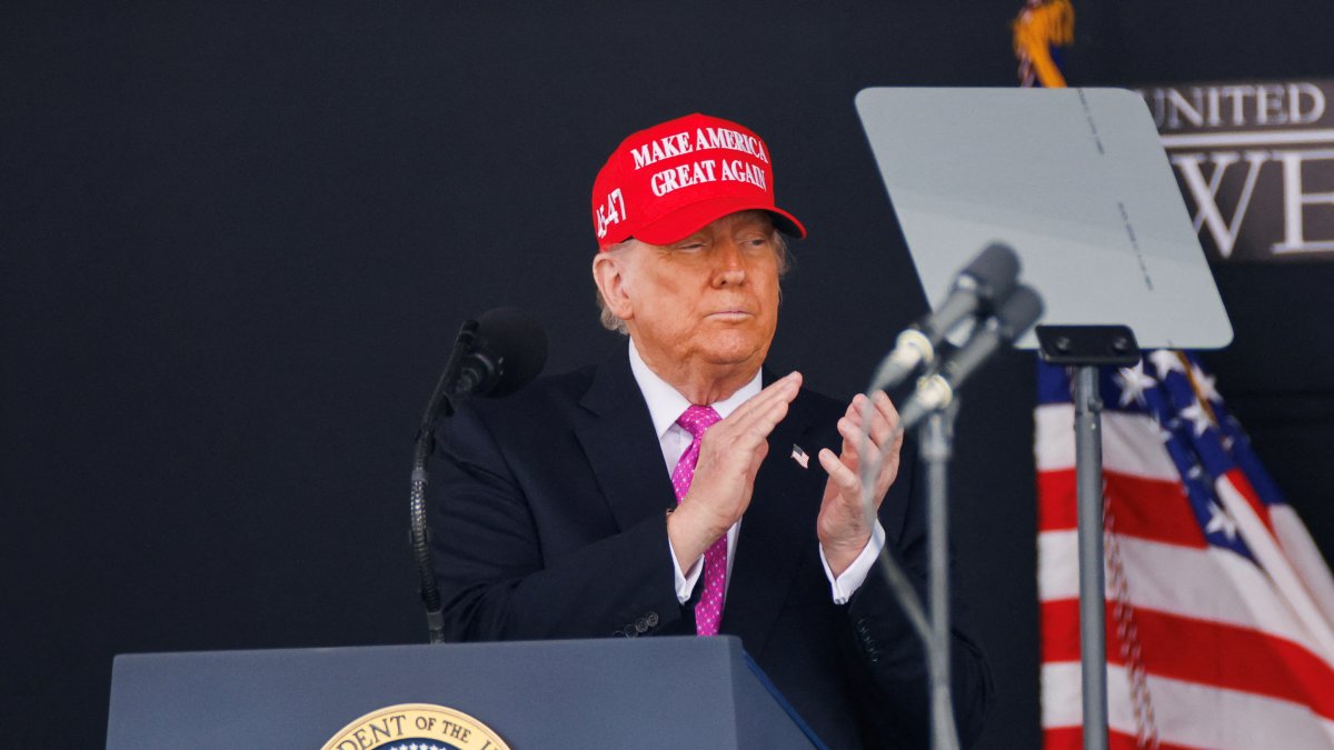 U.S. President Donald Trump wears a &#039;Make America Great Again&#039; (MAGA) hat as he attends the commencement ceremony at West Point Military Academy in West Point, New York, U.S., May 24, 2025. (Reuters File Photo)
