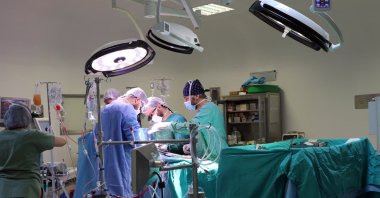Medical staff perform an open-heart surgery at Van Training and Research Hospital, serving patients across the region, Van, Türkiye, June 17, 2025. (DHA Photo)