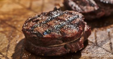 A grilled filet mignon with cross-hatch marks, New Milford, U.S., July 2022. (AP Photo)