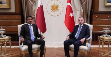 President Recep Tayyip Erdoğan meets with Qatari Emir Sheikh Tamim Bin Hamad Al Thani in Ankara, Türkiye, Aug. 15, 2018. (Reuters File Photo)