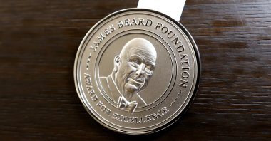 A view of the James Beard Award on display during the 2025 James Beard Media Awards in Chicago, Illinois, U.S., June 14, 2025. (Getty Images)
