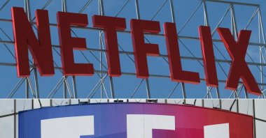 This combination of file photographs shows the logo of U.S. streaming service Netflix and the logo of French TV channel TF1, June 18, 2025. (AFP Photo)