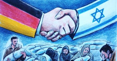 &quot;Ultimately, a fundamental reorientation, let alone a &#039;U-turn,&#039; in Germany’s Israel policy under the Merz government appears unlikely.&quot; (Illustration by Erhan Yalvaç)
