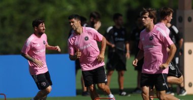 Inter Miami players during a training session before the FIFA Club World Cup match against FC Porto at the Florida Blue Training Center, Fort Lauderdale, U.S., June 16, 2025. (Reuters Photo)