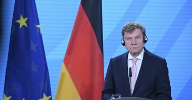 German Foreign Minister Johann Wadephul looks on during a news press conference with his Jordanian counterpart Ayman Safadi (not pictured), at the Federal Foreign Office in Berlin, Wednesday June 18, 2025. (AA Photo)