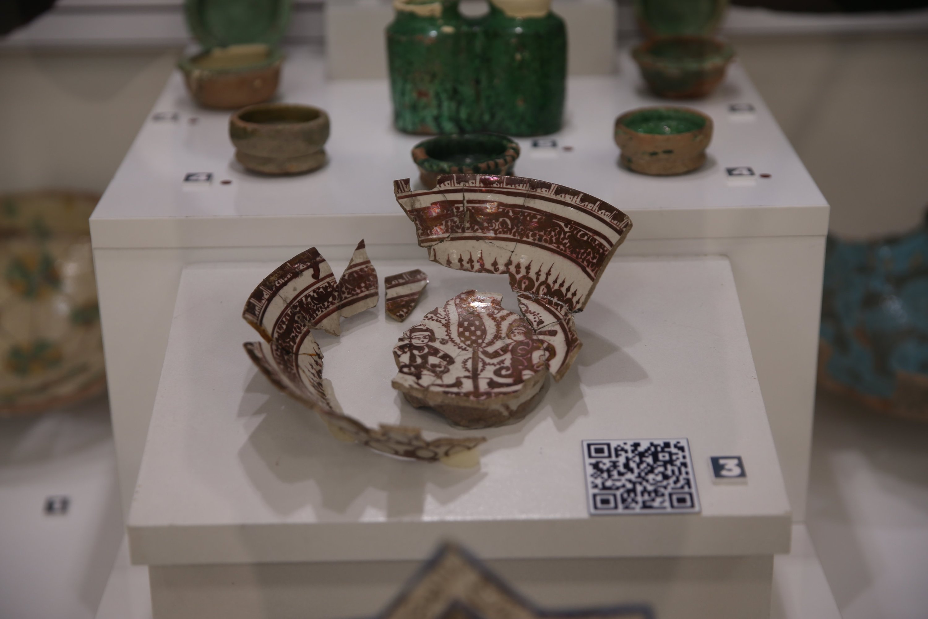 An example of an artifact uncovered during excavations at the Ani Archaeological Site, now exhibited at the Kars Museum, Kars, Türkiye, June 6, 2025. (AA Photo)