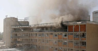 Smoke billows from Soroka Medical Center in Beersheba in southern Israel, June 19, 2025. (AFP Photo)