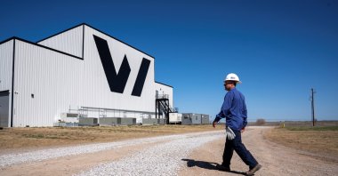 Westwin Elements COO John Shelegey walks in front of their demonstration plant in Lawton, Oklahoma, U.S., March 11, 2025. (Reuters Photo)