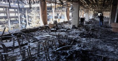 The heavily damaged building of the Islamic Republic of Iran Broadcasting (IRIB) after it was hit a few days earlier in an Israeli strike, Tehran, Iran, June 19, 2025. (AFP Photo)
