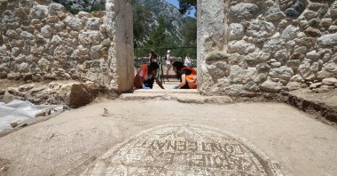 New mosaics revealed at the ancient city of Olympos, Antalya, Türkiye, June 12, 2025. (AA Photo)