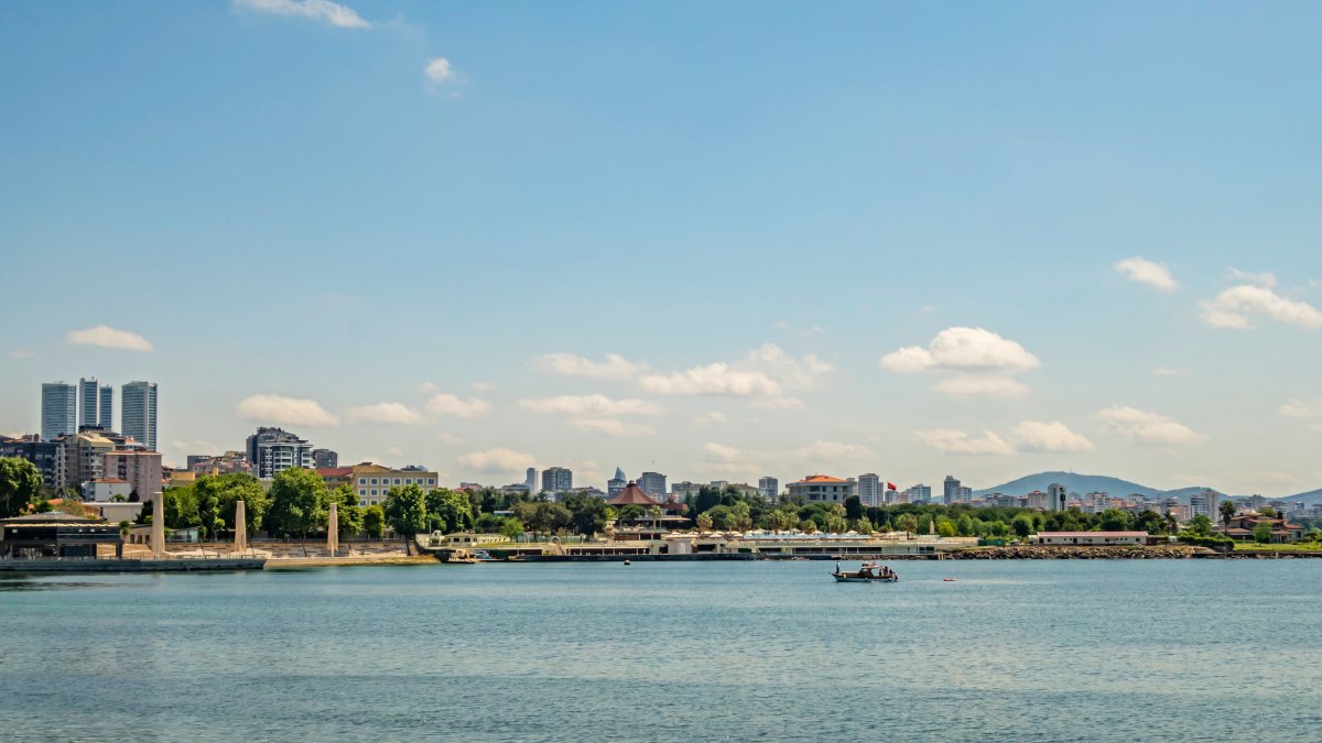 The landscape and seascape of the Marmara Sea viewed from Fenerbahçe Public Park, Istanbul, Türkiye. (Shutterstock Photo)