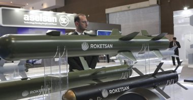 The booth of Turkish missile producer Roketsan is seen during the recent Indo Defense Expo, Jakarta, Indonesia, June 11, 2025. (AA Photo)