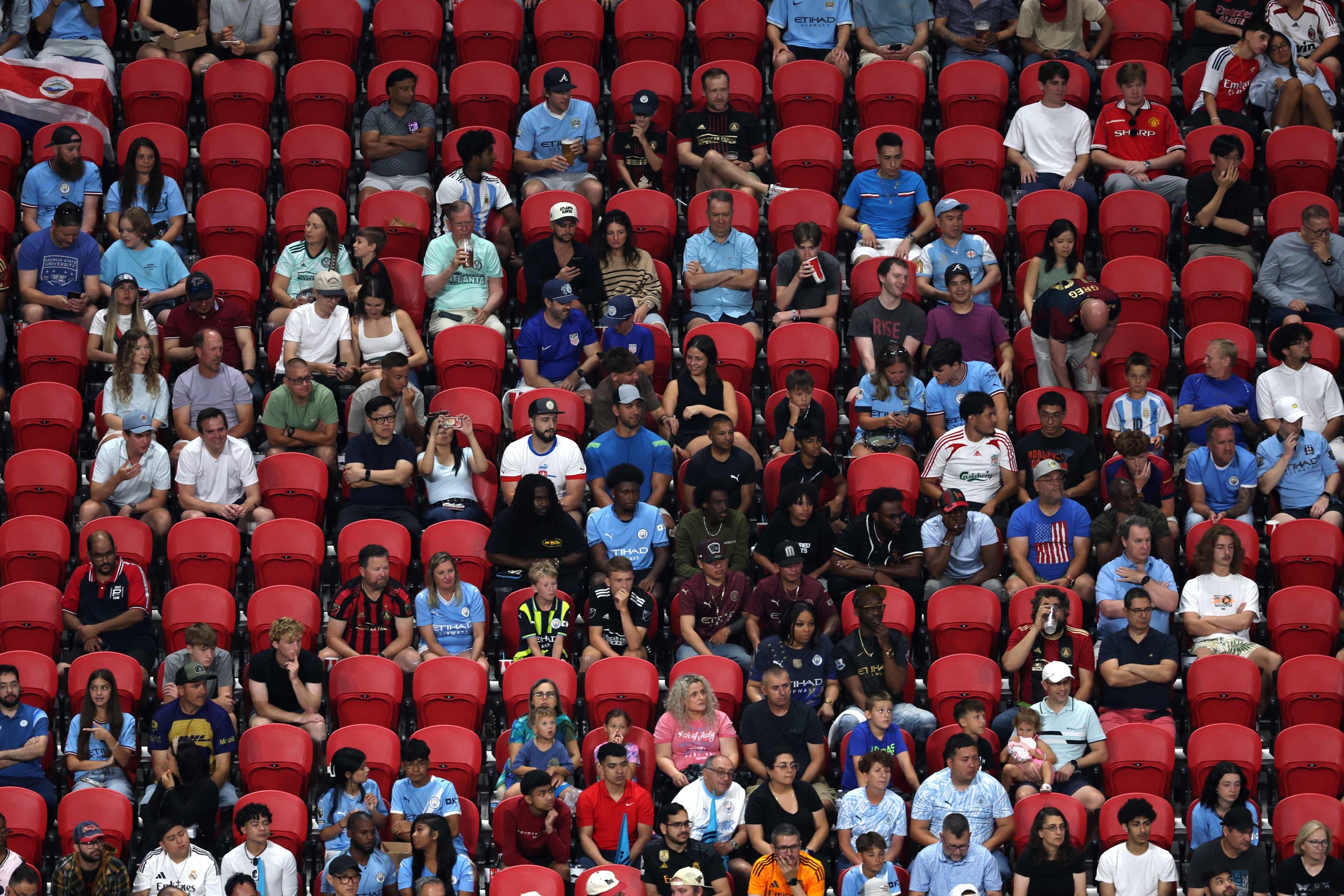 Fans look on during the FIFA Club World Cup 2025 group G match between Manchester City FC and Al Ain FC at Mercedes-Benz Stadium, Atlanta, U.S., June 22, 2025. (AFP Photo)
