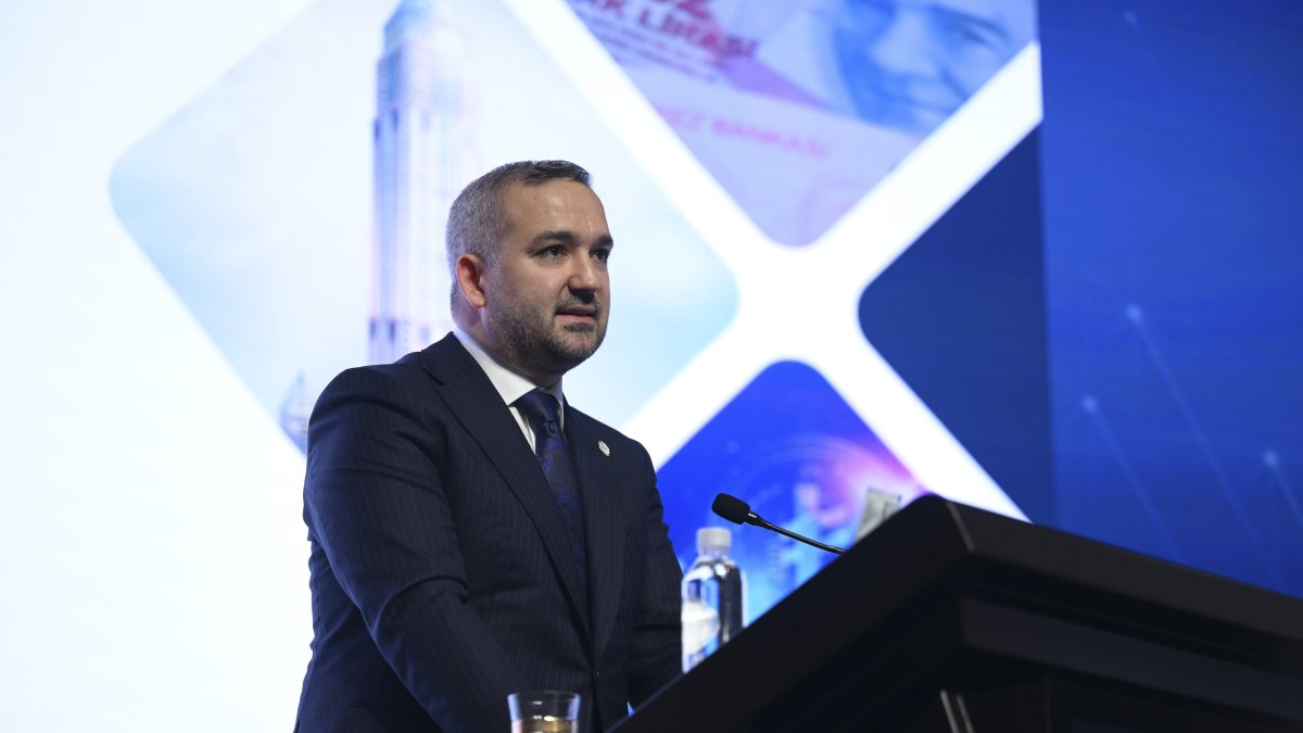 The Central Bank of the Republic of Türkiye (CBRT) Governor Fatih Karahan delivers a speech, Istanbul, Türkiye, May 30, 2025. (AA Photo)