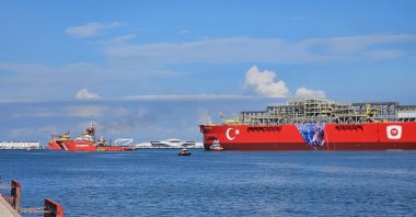 The nation's first floating natural gas platform, Osman Gazi, is seen in Filyos Port, northern province of Zonguldak, Türkiye, May 31, 2025. (DHA Photo)