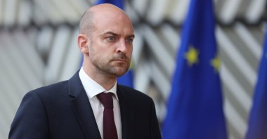 France's Foreign Minister Jean-Noel Barrot arrives at the European Foreign Affairs Council in Brussels, Belgium, June 23, 2025. (EPA Photo)