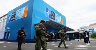 Police and members of the Dutch army patrol ahead of the NATO summit in The Hague, Netherlands June 23, 2025. REUTERS/Yves Herman